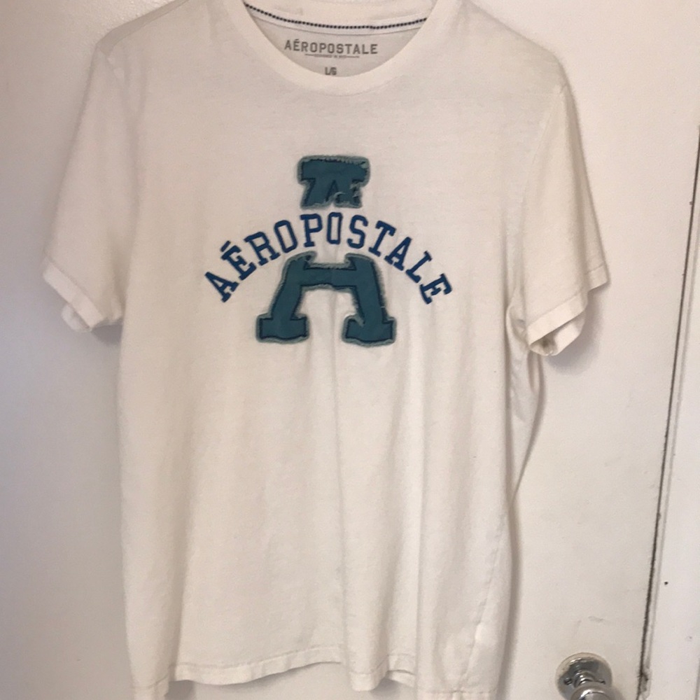 Mens Aeropostale White T-shirt, Size M, Excellent Condition, Short Sleeves